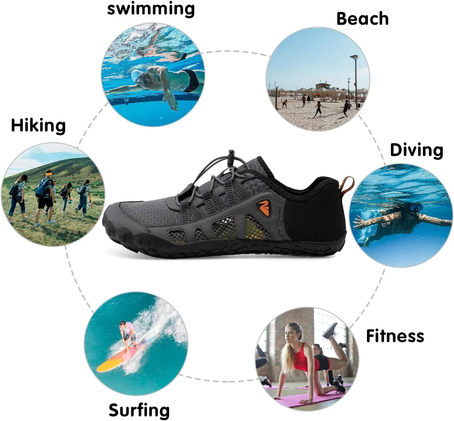 Centipede Demon Swim Water Shoes for Women Men Quick Dry Barefoot Aqua Sneakers Shoe for Beach Hiking Diving Boating River Outdoor Water Sports