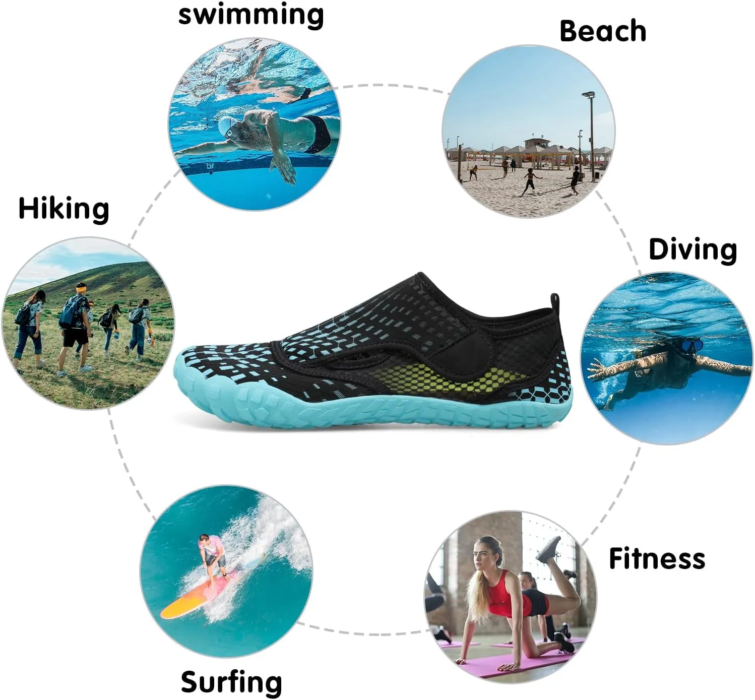 Centipede Demon Swim Water Shoes for Women Men Quick Dry Barefoot Aqua Sneakers Shoe for Beach Hiking Diving Boating River Outdoor Water Sports