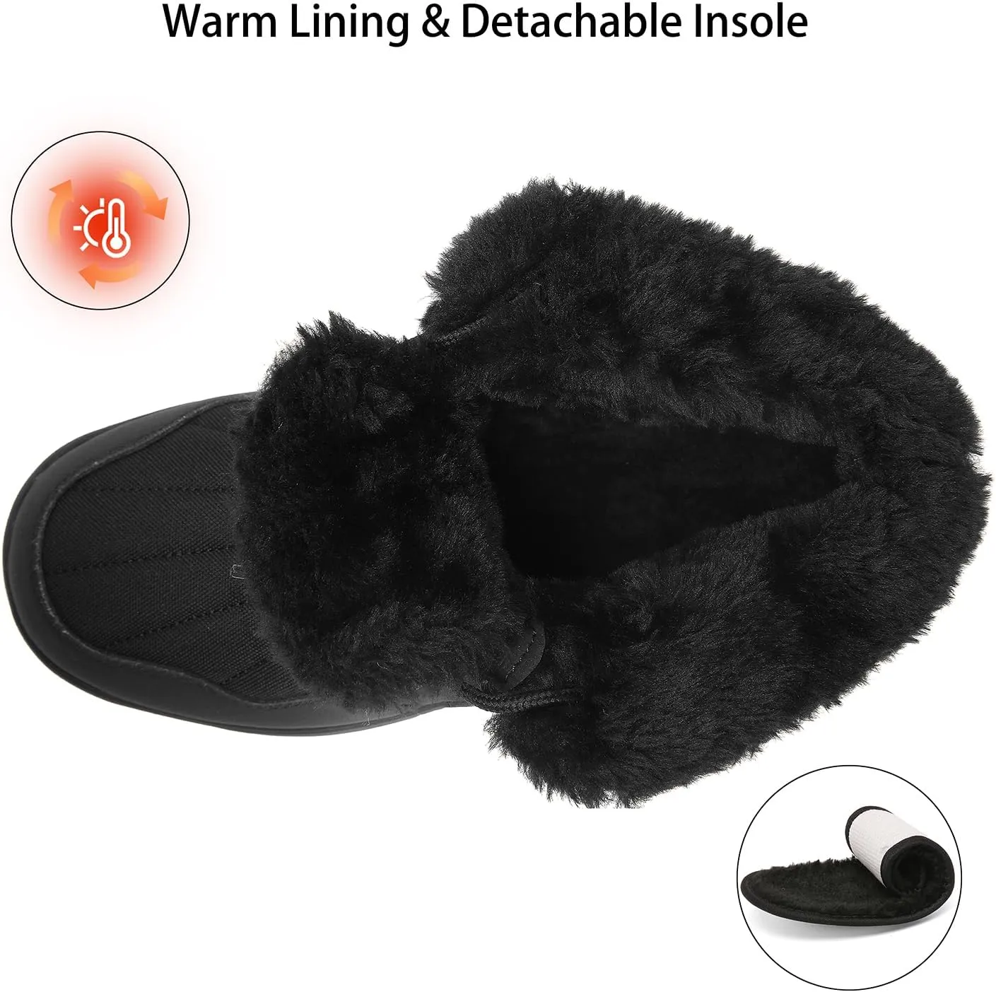 ChayChax Women's Winter Snow Boots with Fur Lined Lightweight Ankle Booties Anti Slip Comfortable Warm Winter Shoes