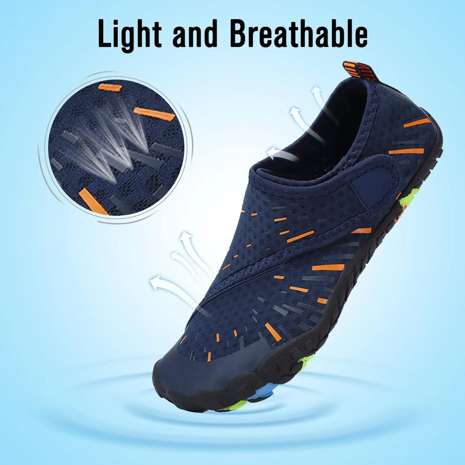 CIOR Kids Boys & Girls Water Shoes Sports Aqua Athletic Sneakers Lightweight Sport Fast Dry Shoes(Toddler/Little Kid/Big Kid)