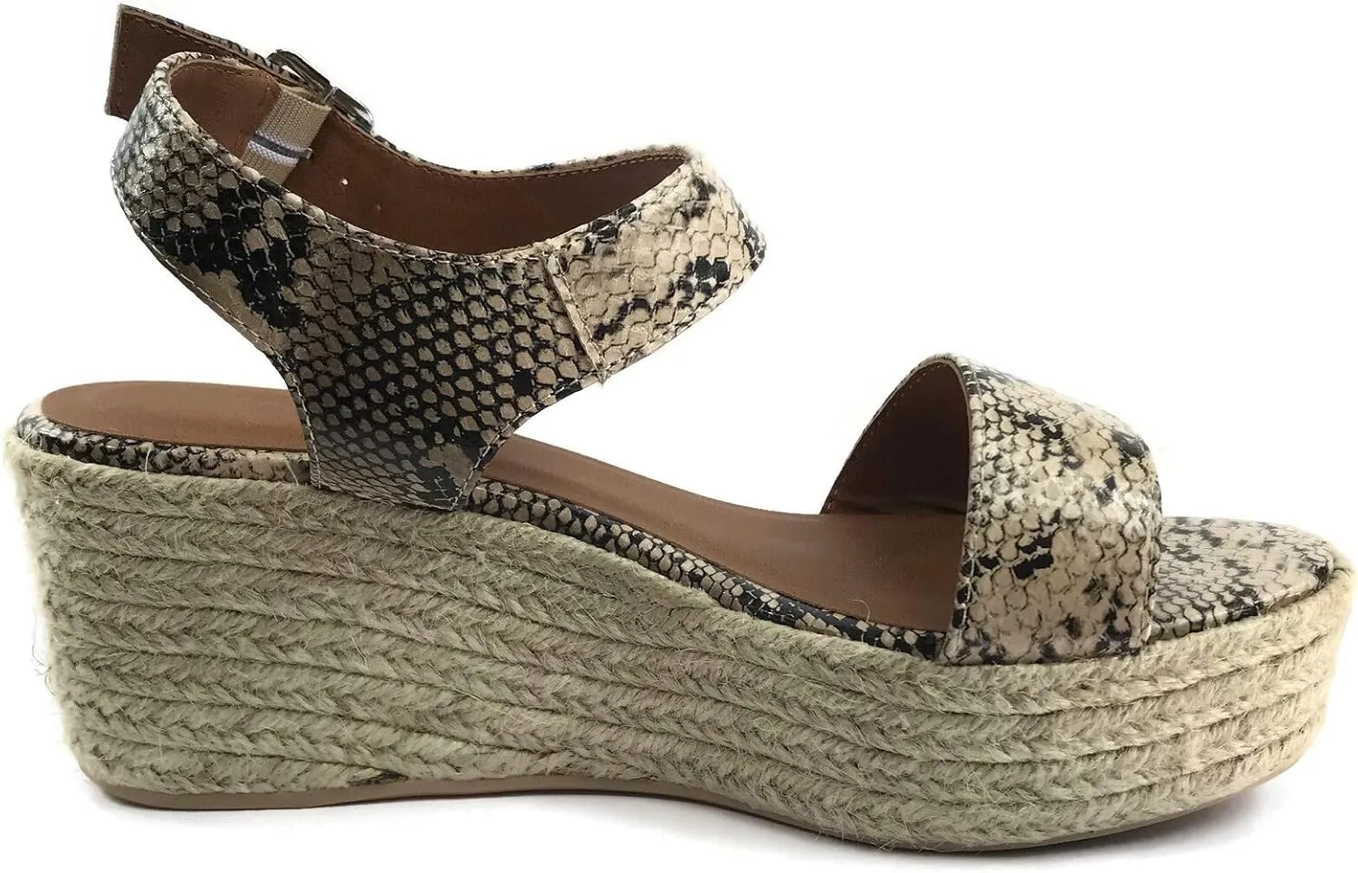City Classified Womens Wedge Espadrilles Jute Rope Trim Ankle Strap Open Toe Sandals