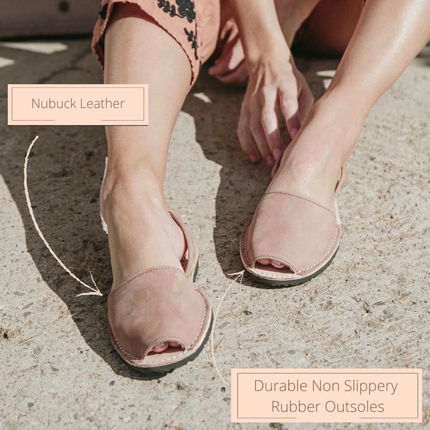 Classic Flat Sandals for Women – Dressy Soft Leather Peep Toe Women’s Flat Sandals, Casual Slip on Flats
