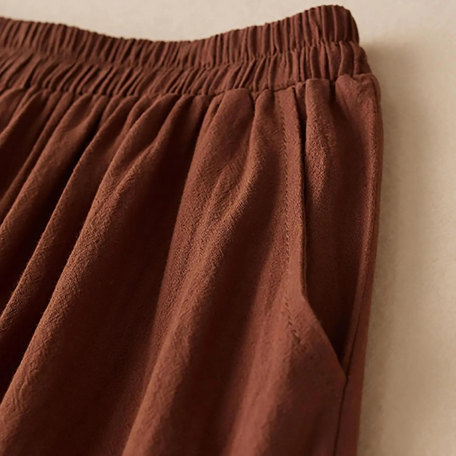 Cotton Clothes for Women Women's Linen Pants Loose Slimming Elastic Waist Wide Leg Ropa De Lino para Mujer De Verano