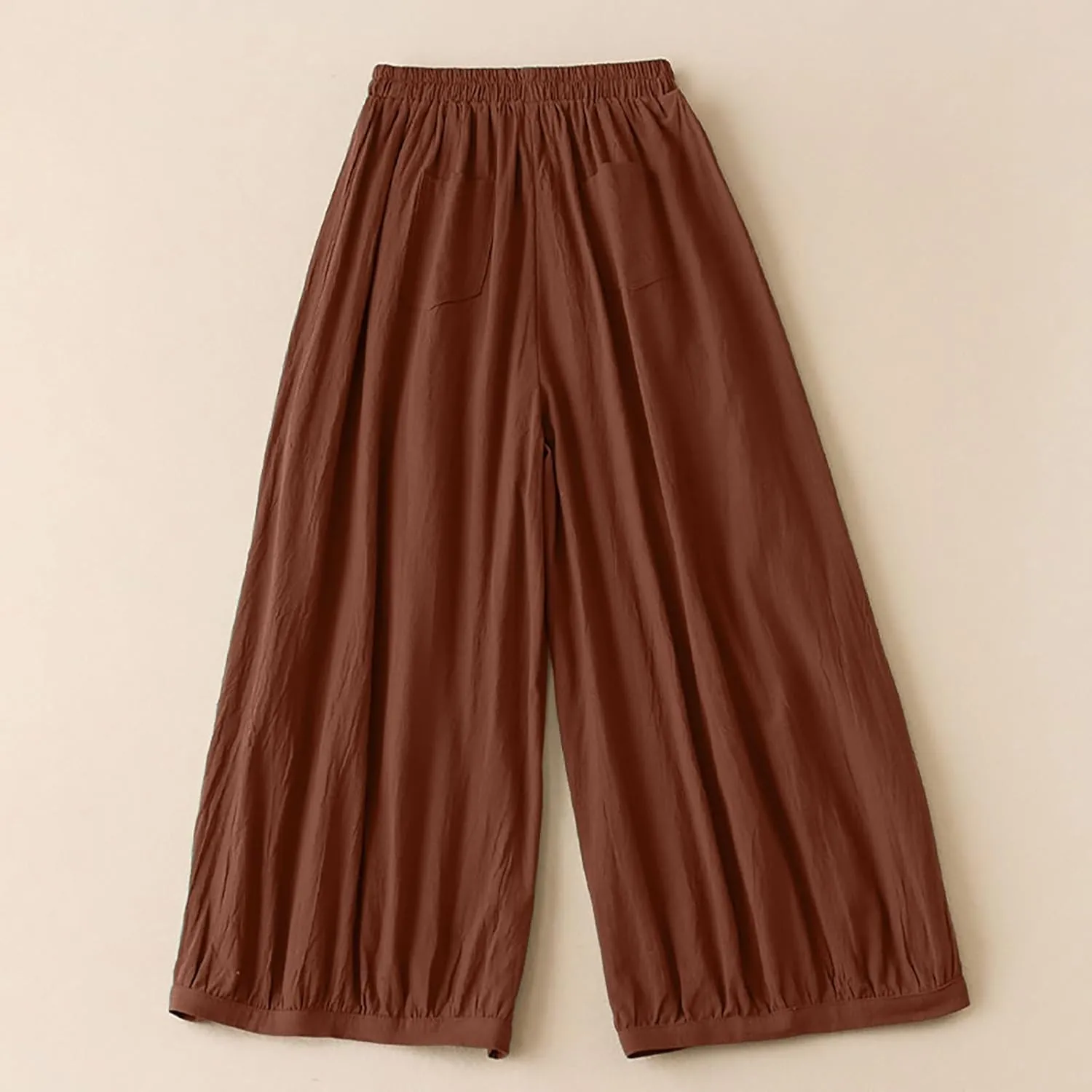 Cotton Clothes for Women Women's Linen Pants Loose Slimming Elastic Waist Wide Leg Ropa De Lino para Mujer De Verano