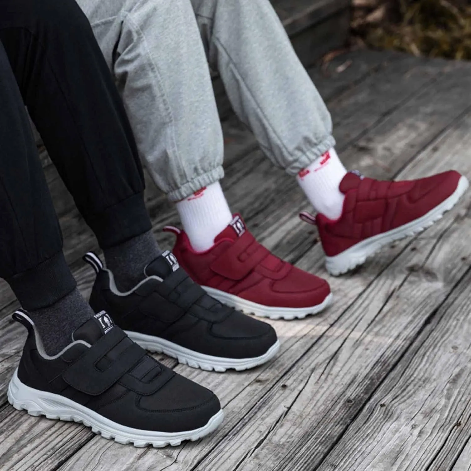 Couple Models Men's Middle and Elderly Light and Comfortable Non Slip Hook Loop Walking Sport Shoes Sneaker Men 11, 8.5
