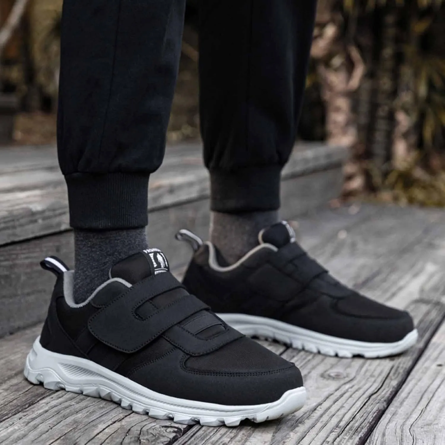 Couple Models Men's Middle and Elderly Light and Comfortable Non Slip Hook Loop Walking Sport Shoes Sneaker Men 11, 8.5