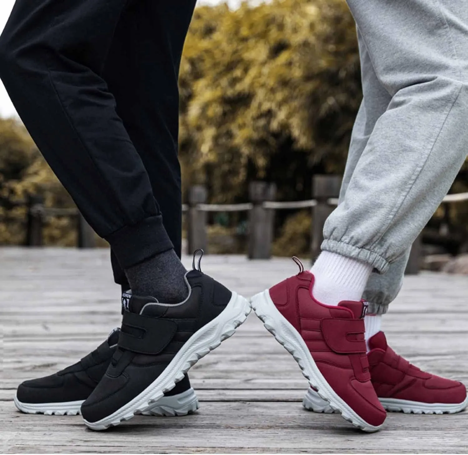 Couple Models Men's Middle and Elderly Light and Comfortable Non Slip Hook Loop Walking Sport Shoes Sneaker Men 11, 8.5