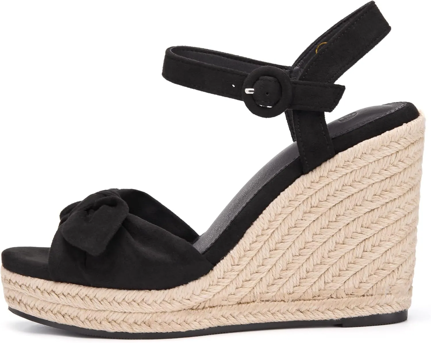 Coutgo Womens Espadrilles Wedges Bow Platform Sandals Open Toe Ankle Strap Summer Dress Heels Cute Shoes