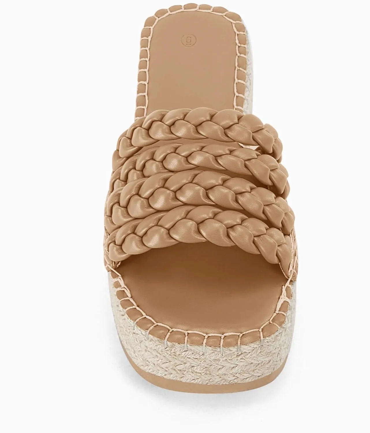 Coutgo Womens Platform Slides Sandals Espadrilles Braided Slip on Open Toe Backless Summer Dress Shoes