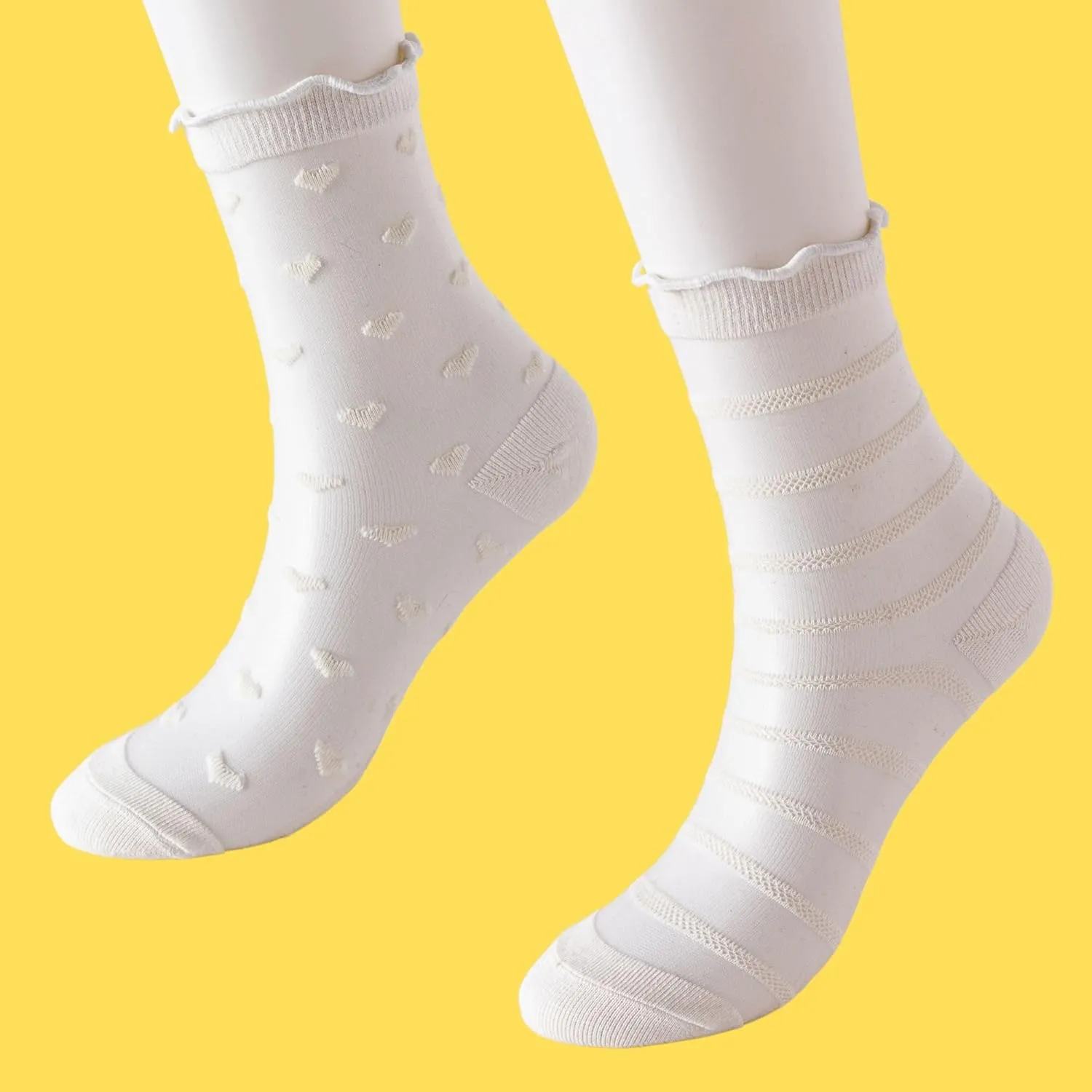 Daisy & Dino Nylon Mesh Socks for Sandals - Fashion Ankle Socks in Unique & Stylish Design