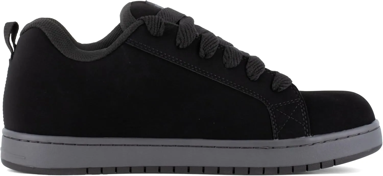 DC Men's Court Graffik Work Black and Grey Composite Toe Boots Construction Shoe