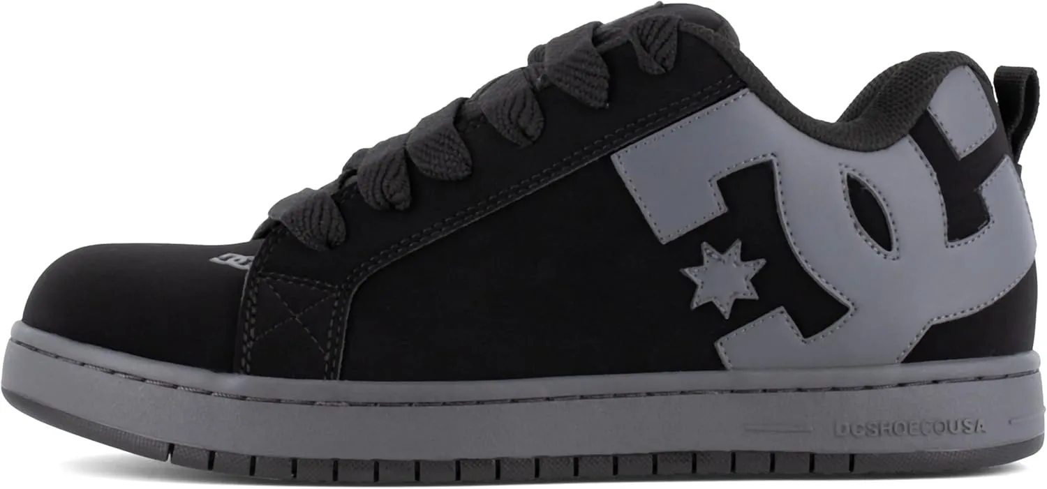DC Men's Court Graffik Work Black and Grey Composite Toe Boots Construction Shoe