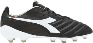 Diadora Brasil Elite 2 Tech ITA LPX Firm Ground Cleats - Premium Quality Leather, Lightweight, Made in Italy Soccer Shoes (Black/White) (Blue/White)