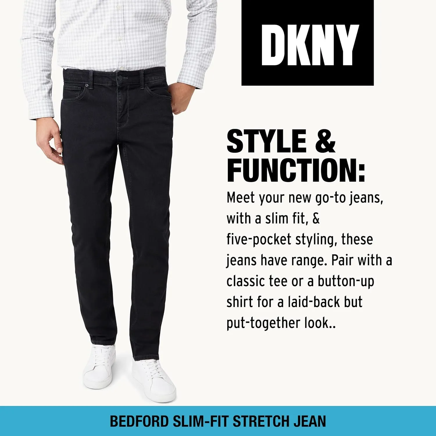 DKNY Men's Jeans - Bedford Stretch Denim Slim Fit Jeans for Men
