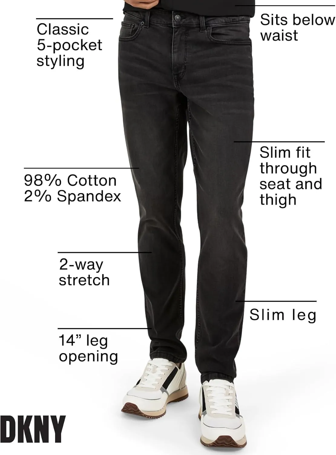 DKNY Men's Jeans - Bedford Stretch Denim Slim Fit Jeans for Men