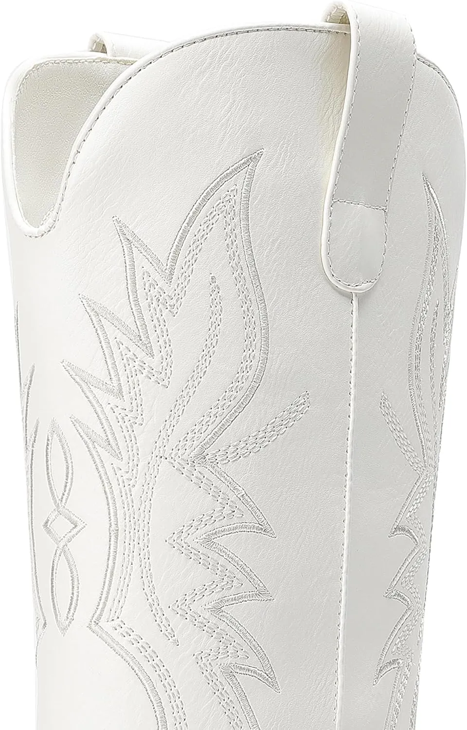 DREAM PAIRS Cowboy Boots for Women Cowgirl Western Mid Calf Boots Square Toe Embroidered Stitched Low Chunky Heel Pull On Fashion Boots