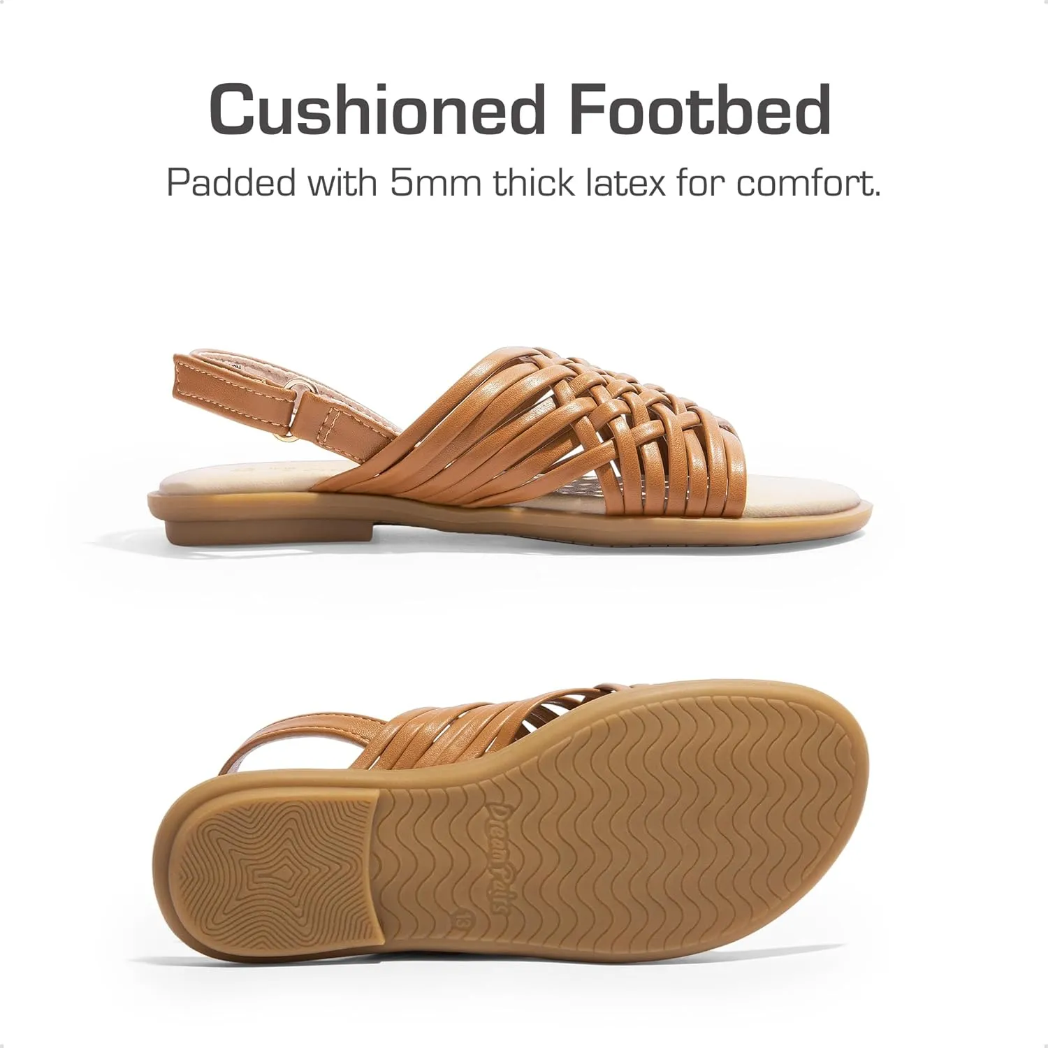 DREAM PAIRS Girls Sandals Gladiator Braided Flat Open Toe Summer Sandals