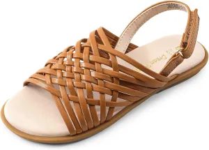 DREAM PAIRS Girls Sandals Gladiator Braided Flat Open Toe Summer Sandals
