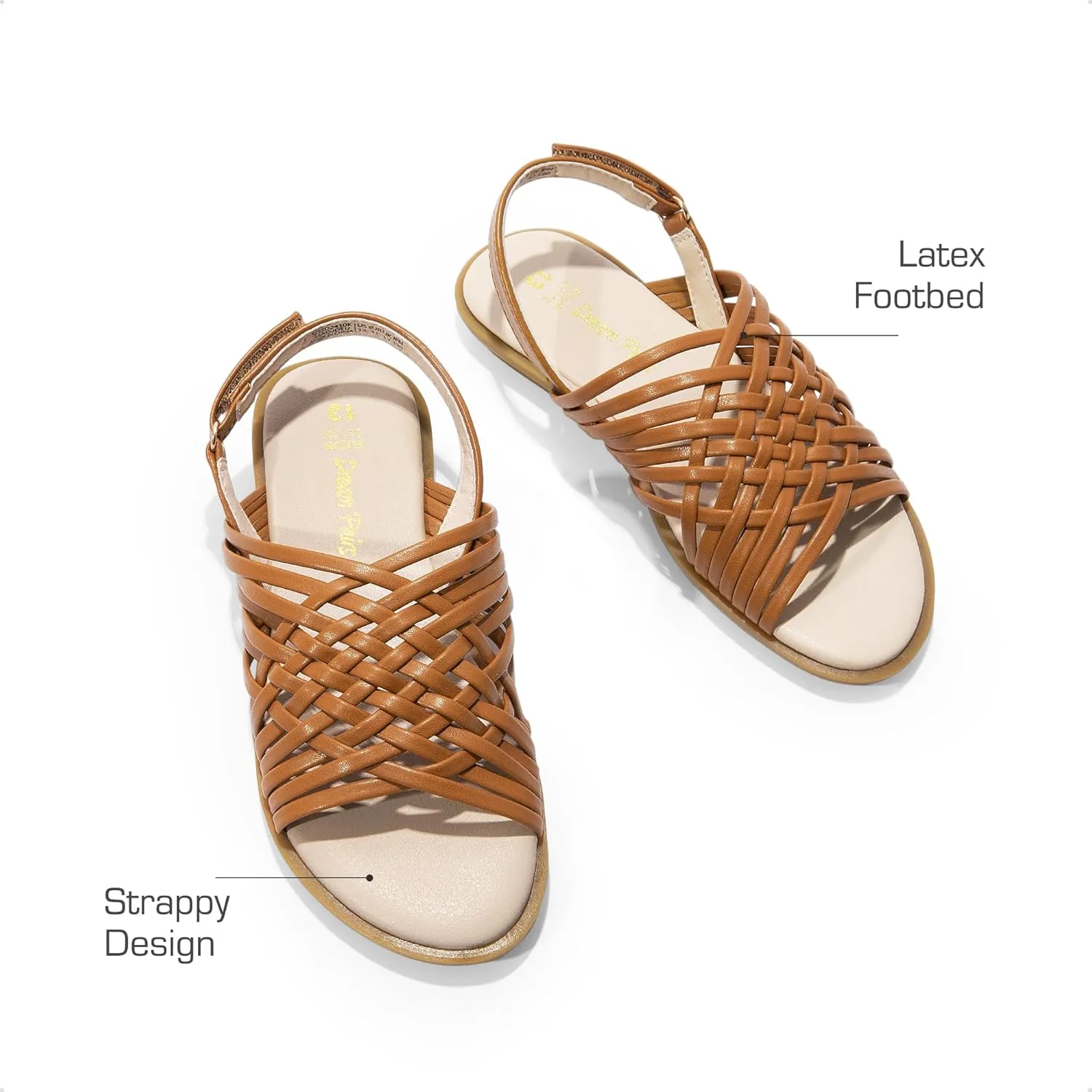 DREAM PAIRS Girls Sandals Gladiator Braided Flat Open Toe Summer Sandals