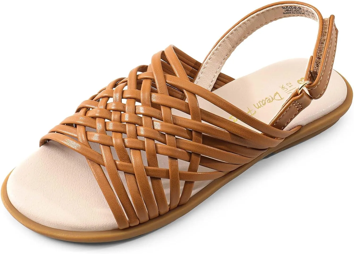 DREAM PAIRS Girls Sandals Gladiator Braided Flat Open Toe Summer Sandals