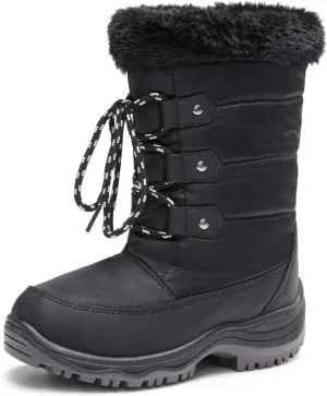 DREAM PAIRS Girls Snow Boots Warm Cozy Anti-Slip Lightweight Mid Calf Faux Fur Lining Winter Shoes for Little/Big Kids