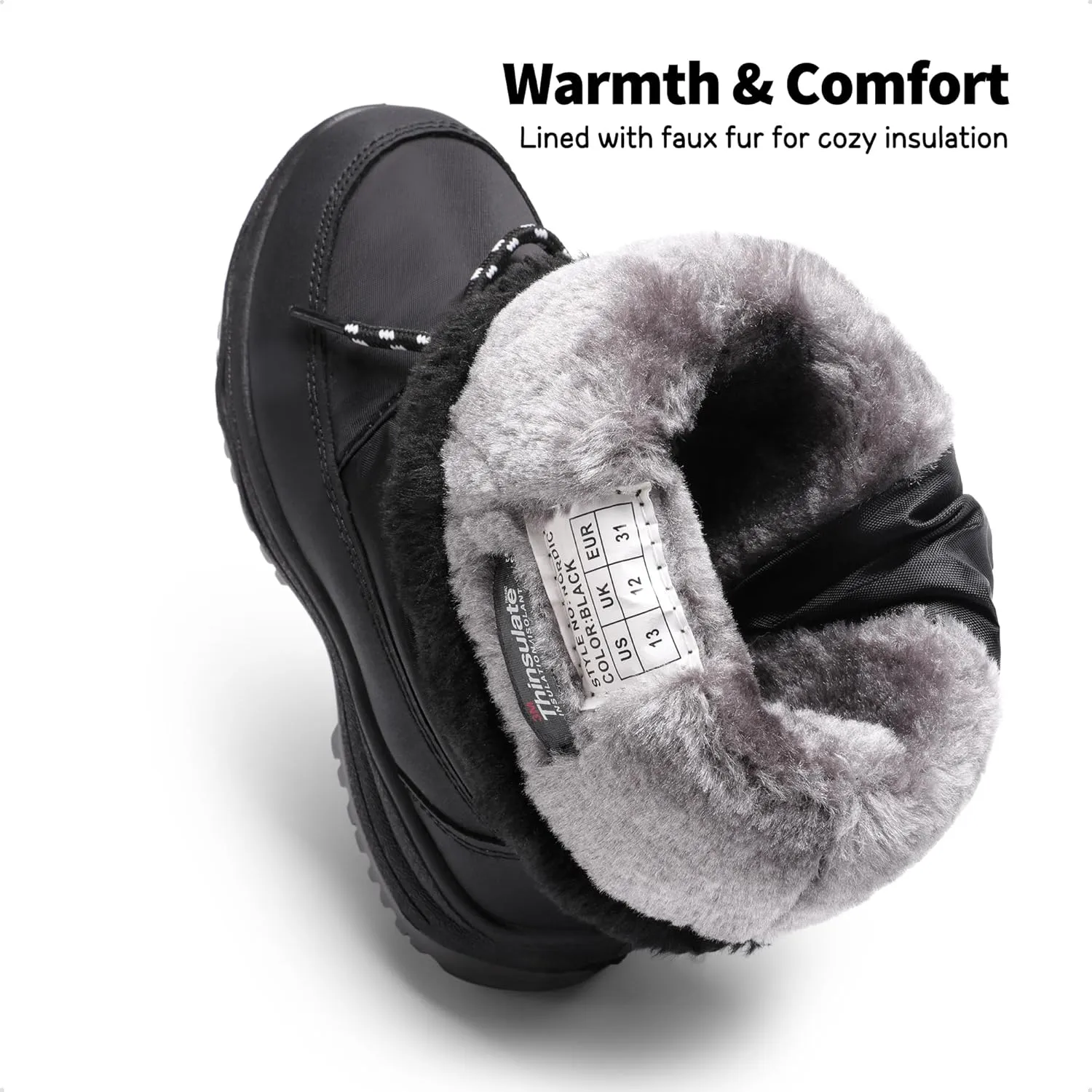 DREAM PAIRS Girls Snow Boots Warm Cozy Anti-Slip Lightweight Mid Calf Faux Fur Lining Winter Shoes for Little/Big Kids