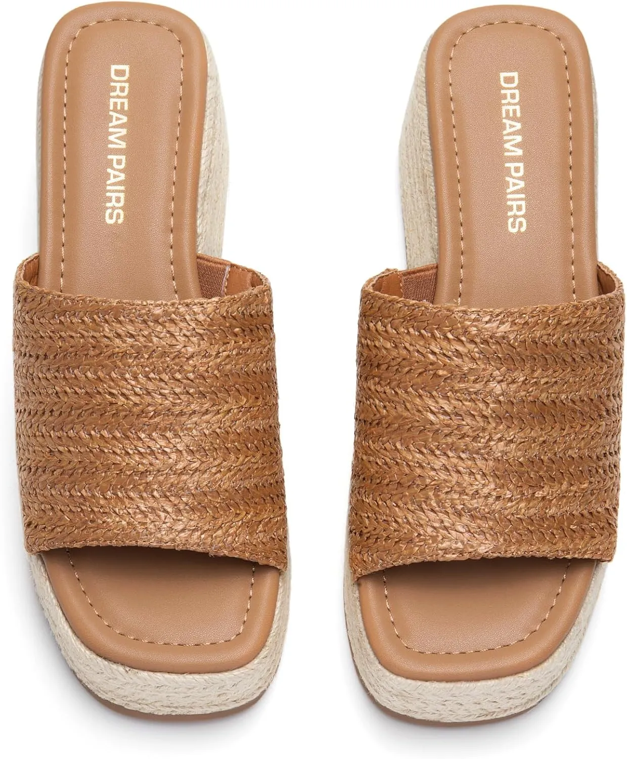 DREAM PAIRS Platform Espadrille Sandals for Women Wedges Slides Slip on Bohemia Sandals Flatform Open Toe Beach Sandals Dressy Outdoor Summer Shoes