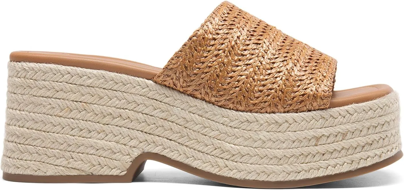 DREAM PAIRS Platform Espadrille Sandals for Women Wedges Slides Slip on Bohemia Sandals Flatform Open Toe Beach Sandals Dressy Outdoor Summer Shoes