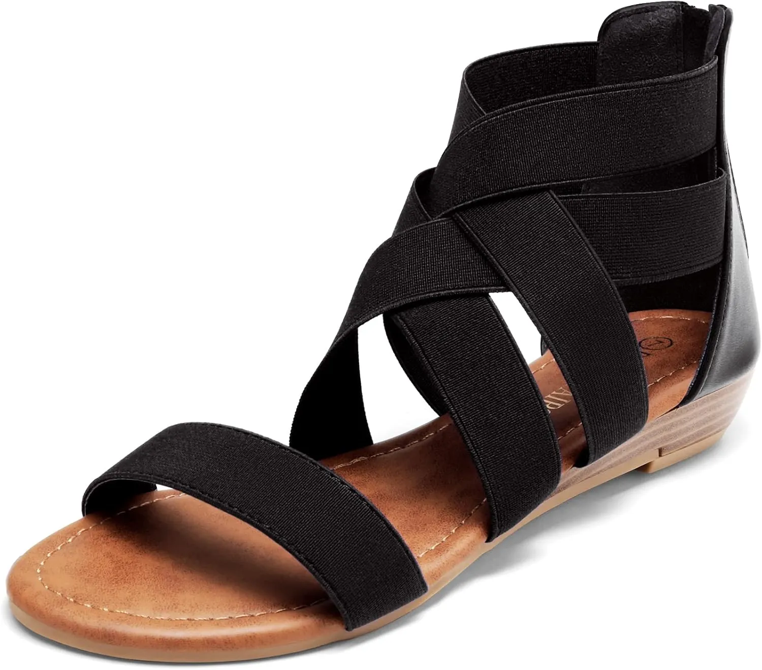 DREAM PAIRS Women's Elastic Ankle Strap Low Wedges Sandals