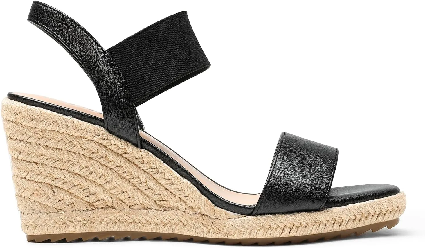 DREAM PAIRS Womens Open Toe Espadrilles Dressy Platform Sandals Slip on Elastic Ankle Strap Wedges Sandals