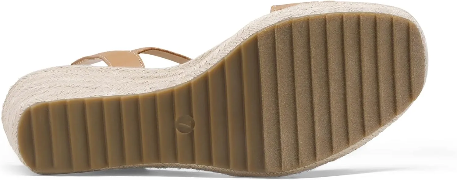 DREAM PAIRS Womens Open Toe Espadrilles Dressy Platform Sandals Slip on Elastic Ankle Strap Wedges Sandals
