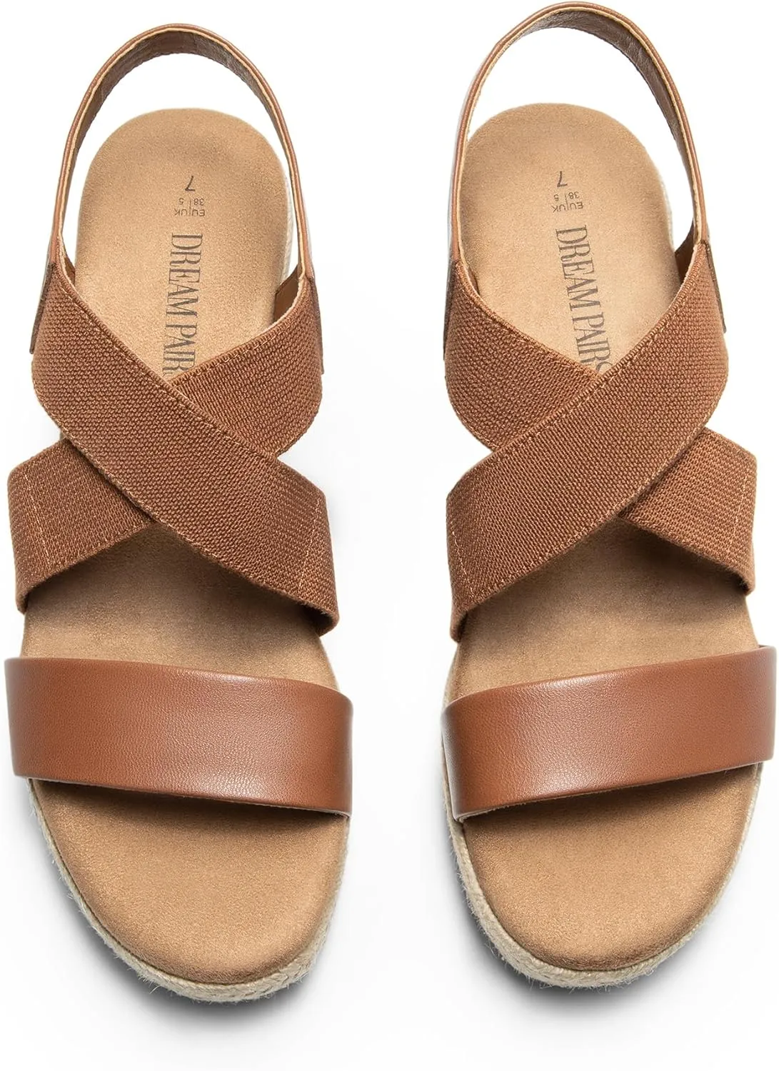 DREAM PAIRS Womens Platform Espadrilles Wedge Sandals, Slip on Elastic Ankle Strap Sandals for Women Casual Dressy Summer