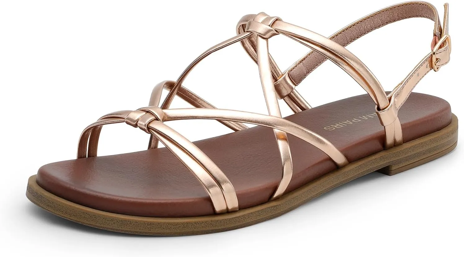 DREAM PAIRS Women's Sandals Cross Strappy Gladiator Dress Flat Sandals Daily Casual Comfortable Summer Shoes