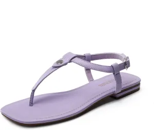 DREAM PAIRS Women's T-Strap Thong Flat Sandals with Cute Square Toe Strappy for Summer