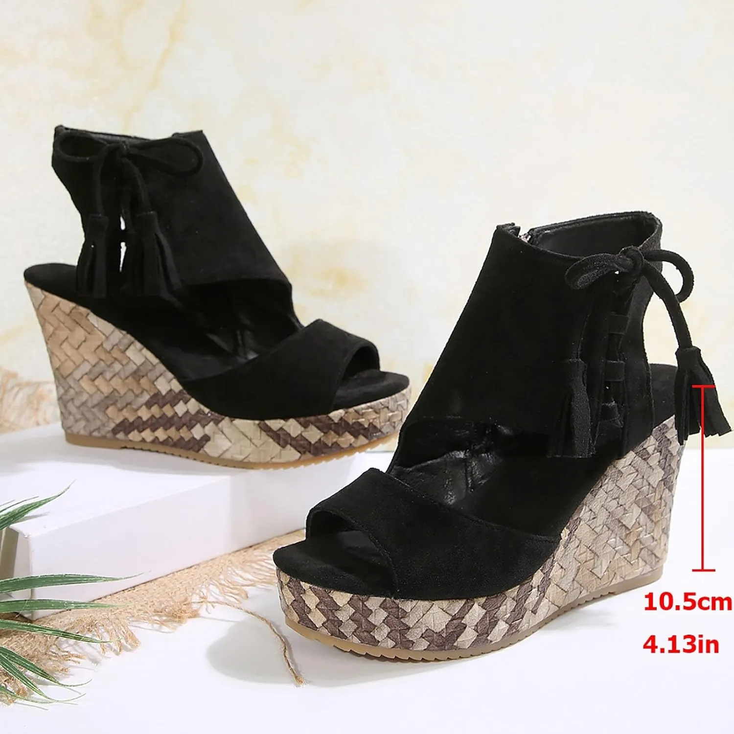 Eduavar Womens Wedge Sandals, Orthopedic Sandals for Women Sandals Open Toe Wedge Platform Sandal with Back Strap