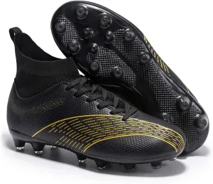 Eliogn Men's Turf Soccer Cleats Athletic Firm Ground High-Top Football Boots