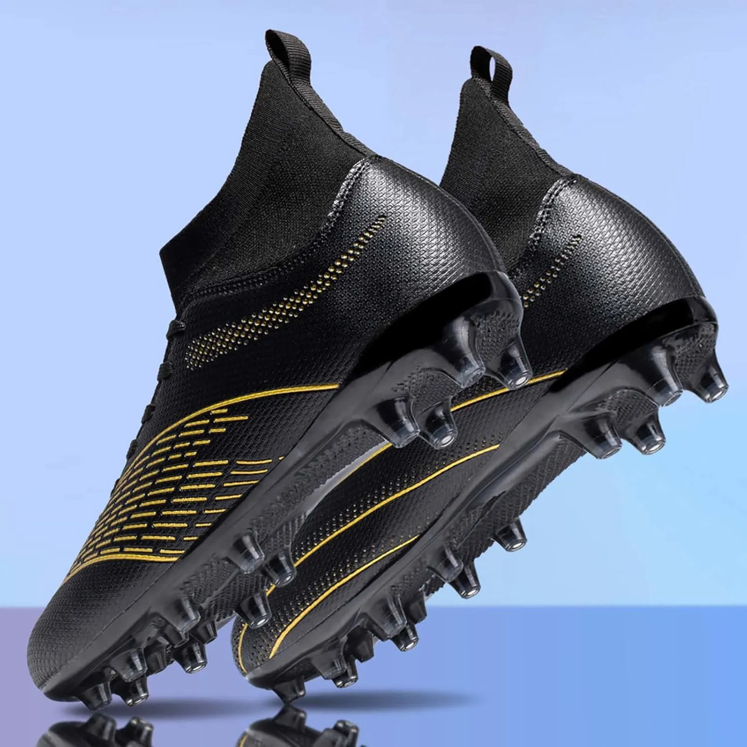 Eliogn Men's Turf Soccer Cleats Athletic Firm Ground High-Top Football Boots