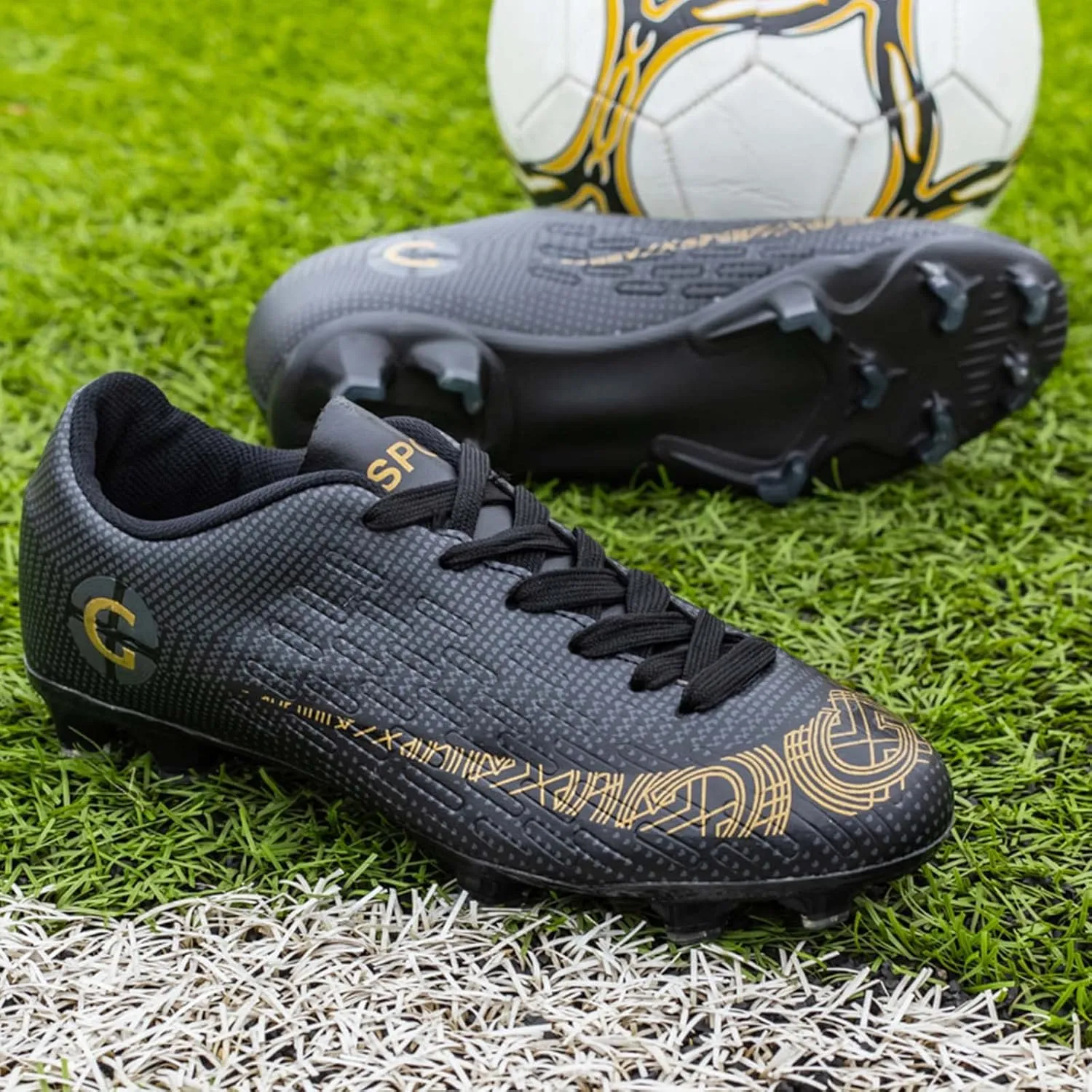 Eliogn Men's Turf Soccer Cleats Youth Athletic Firm Ground Football Boots