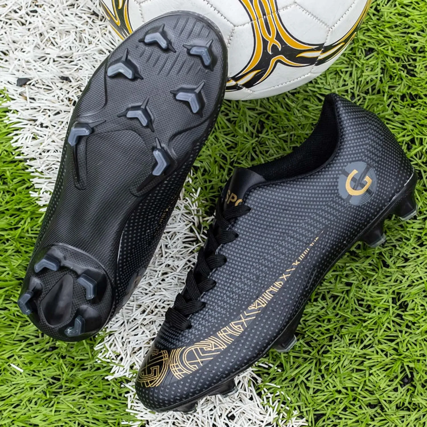 Eliogn Men's Turf Soccer Cleats Youth Athletic Firm Ground Football Boots