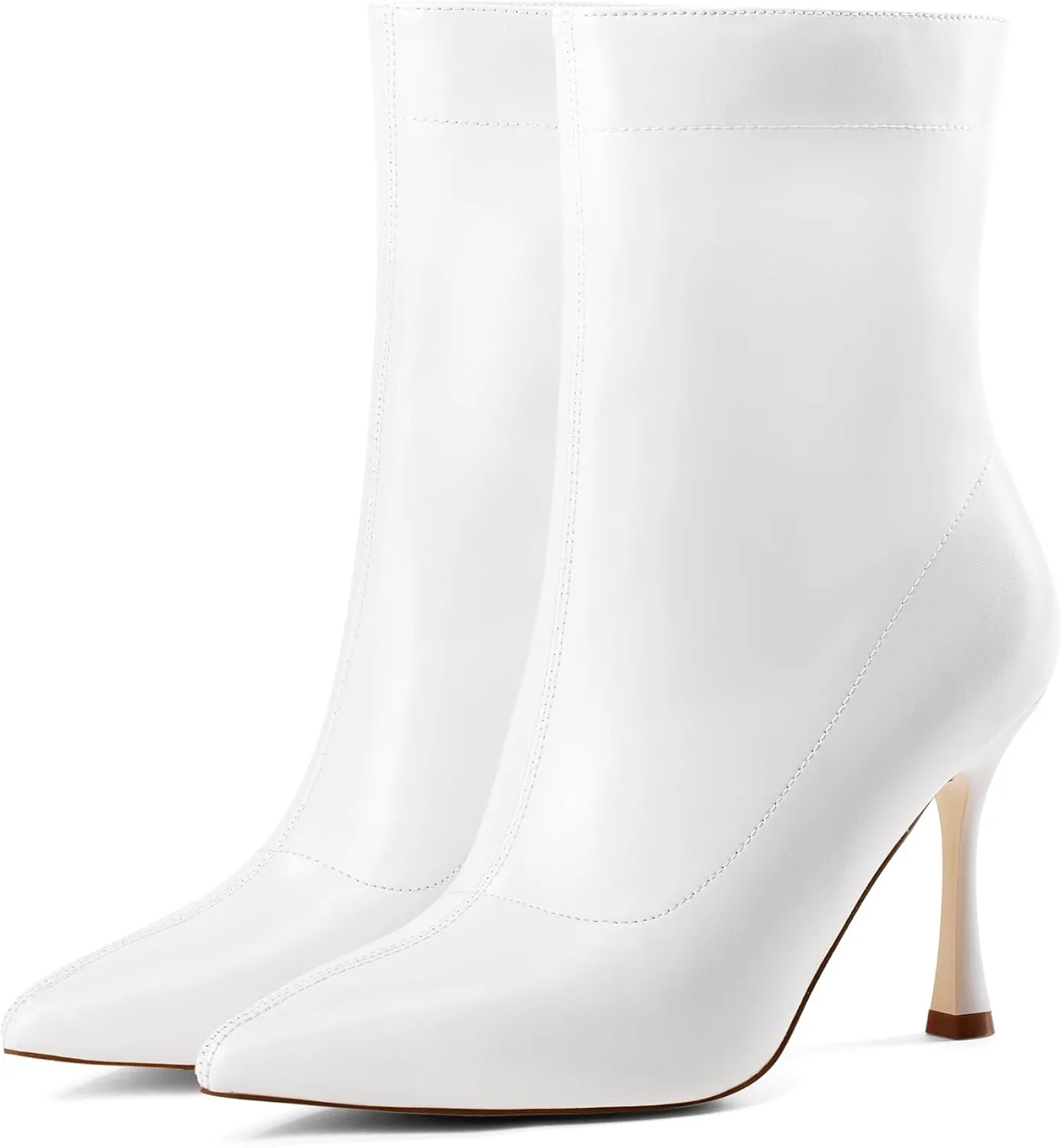 Elisabet Tang Ladies Dress Ankle boots 3.5IN Pointed toe - Mid Heel Stiletto Work Booties for Women Trendy Short Boots