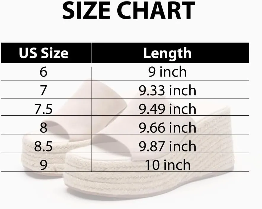 Erocalli Platform Espadrilles for Women Wedge Sandals Open Toe Slip On Bohemia Beach Sandals