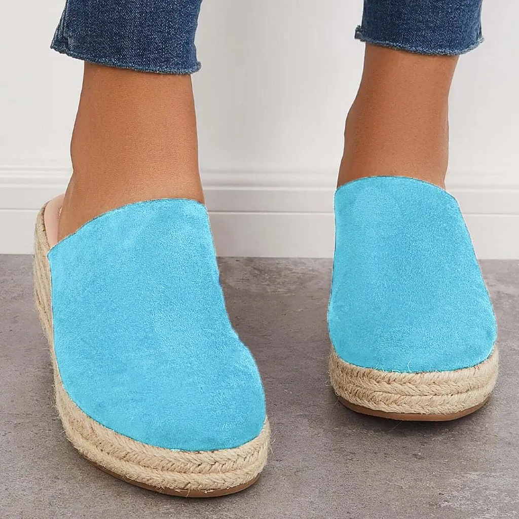 Espadrilles Mule Wedges Platform Slip on Backless Sandals