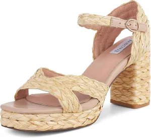Eteridrey Women’s Espadrilles Platform Sandals Summer Chunky High Heel Sandals Open Toe Buckle Strap Party Dress Wedding Bridal Heels Bohemian Sandals