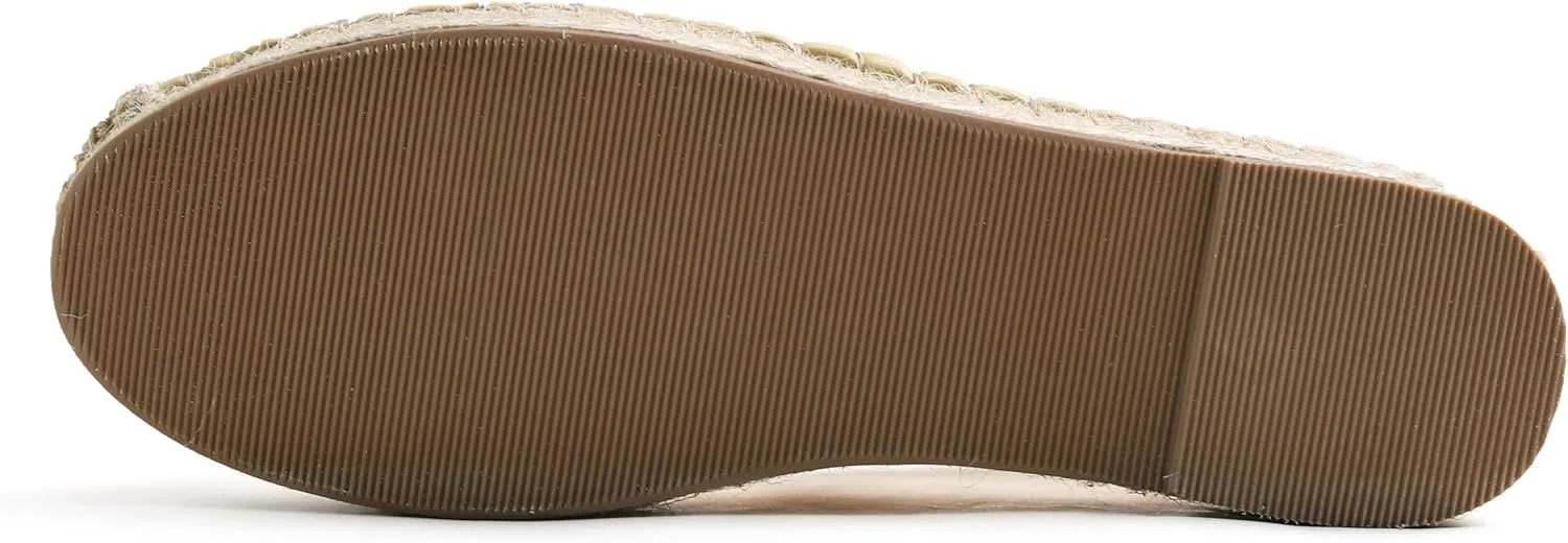 FEVERSOLE Close Toe Espadrilles Women's Comfort Breathable Slip On Flats Shoes