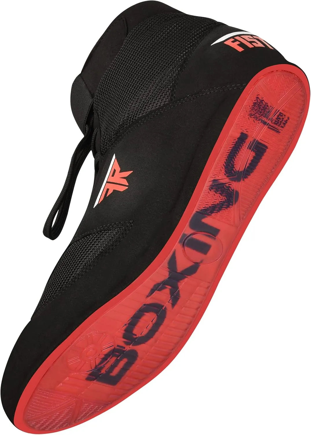 FISTRAGE Leather Kick Boxing Shoes Fighting Sports Master Training Mesh Unisex Pro Men's and Youth Genuine Boot Light Weight | Black Color Boxing Shoes for Adults