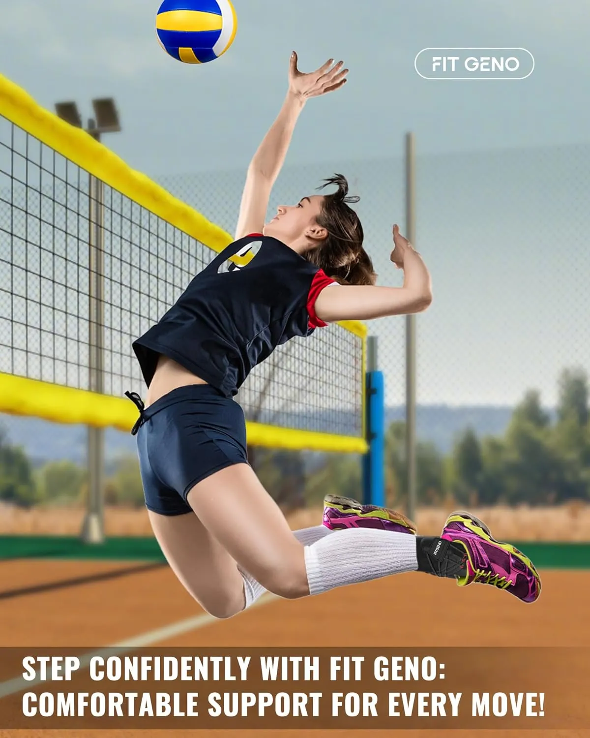 Fit Geno Ankle Brace for Sprained Ankles – Adjustable Ankle Stabilizer with Quick-Release Straps, Breathable Support for Men & Women – Reduces Swelling, Speeds Recovery