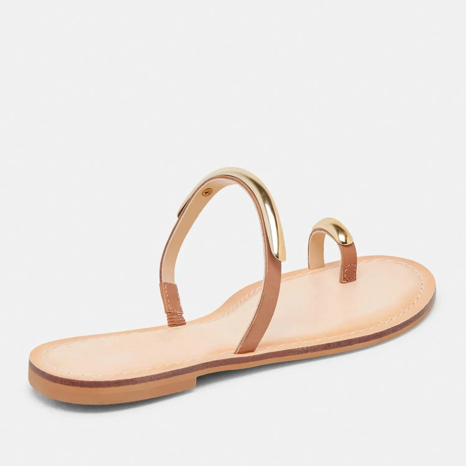 Flat Sandals for Women Metallic Toe Ring Slippers with Strap Comfortable Open Toe Summer Beach Flats Shoes