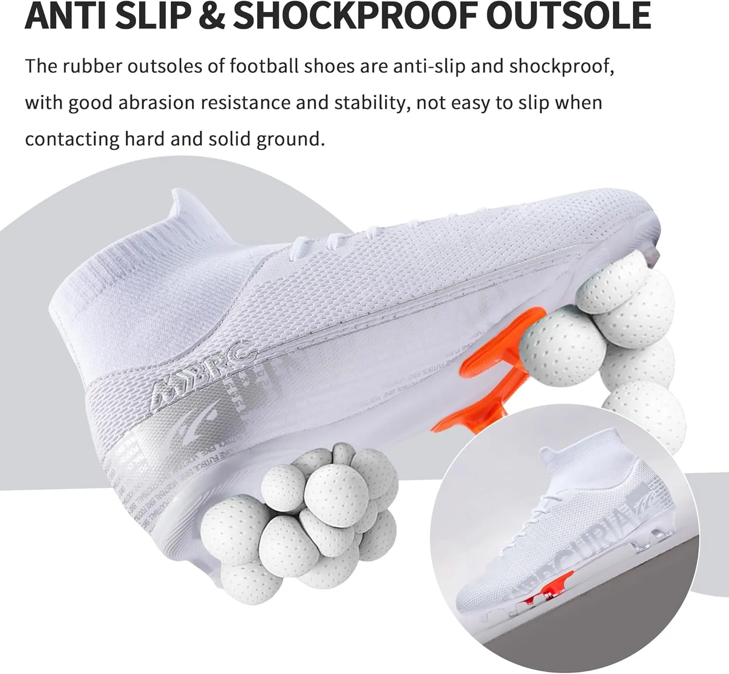 Football Cleats Men Women, Non-Slip High Top Soccer Shoes Lightweight Shock Resistant Training Boots Sneaker Breathable Professional Turf Shoes Sport Athletic Ground Football Boots Soccer Cleats