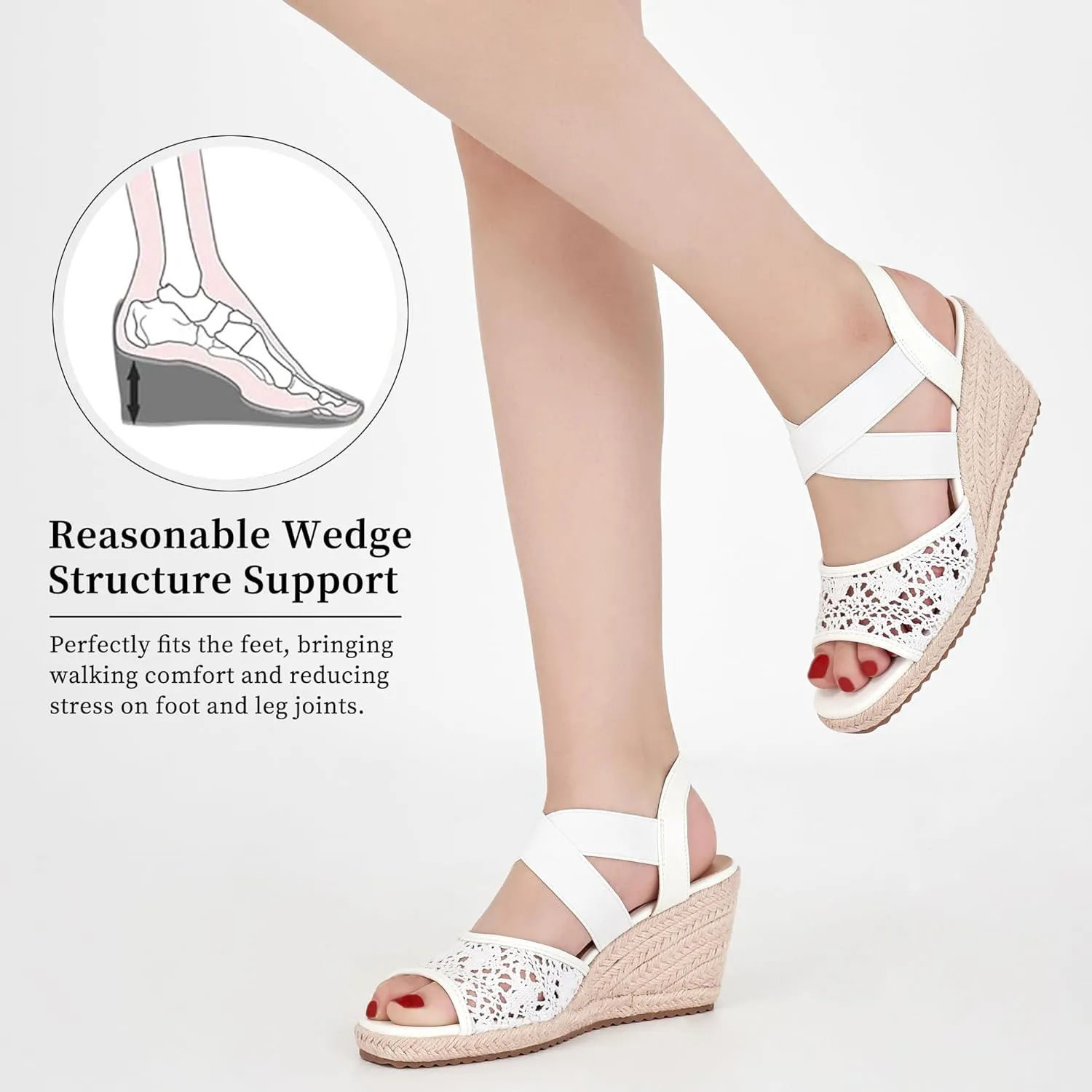 FUDYNMALC Sandals for Women Wedge Heels: Summer Dressy Platform Espadrilles Wedges - Comfortable Square Open Toe Wedding Shoes 2025