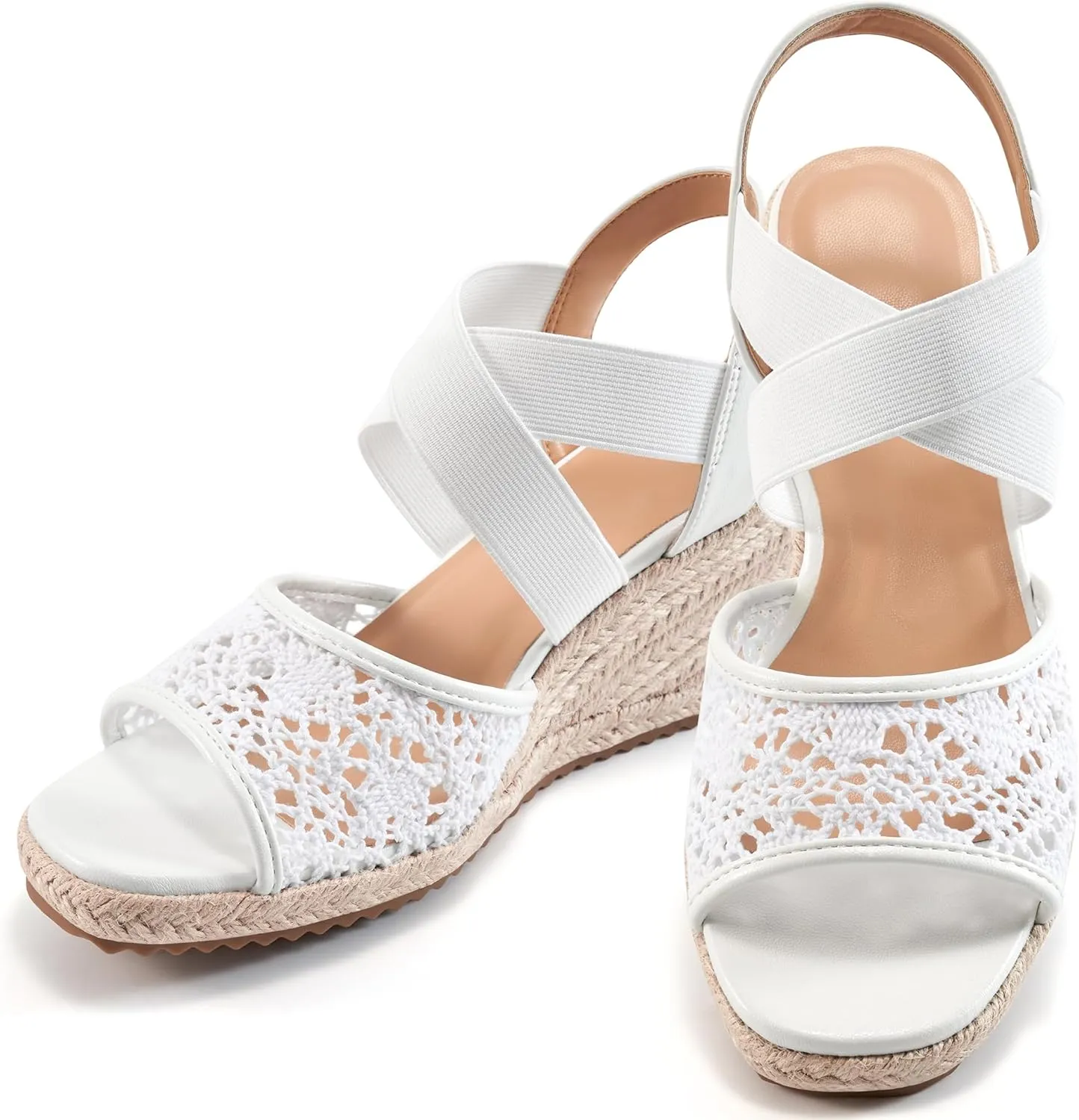 FUDYNMALC Sandals for Women Wedge Heels: Summer Dressy Platform Espadrilles Wedges - Comfortable Square Open Toe Wedding Shoes 2025